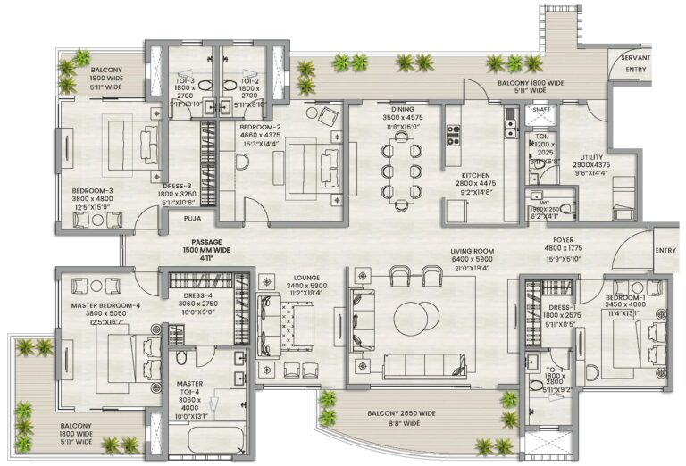 3 BHK plan